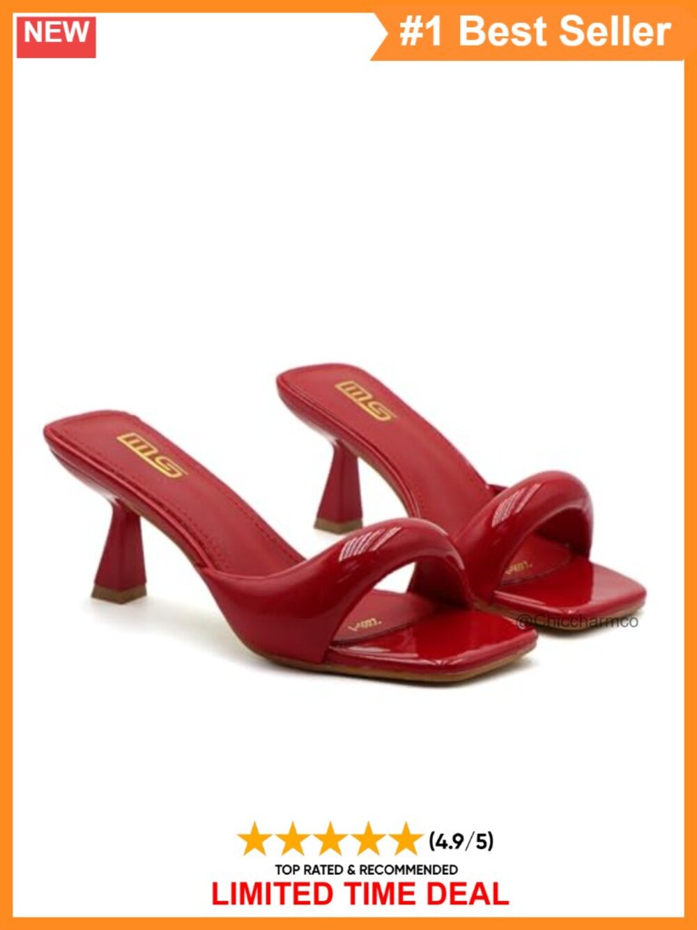 Leather Square Open Toe Kitten Heel Slide Sandals Slip-On Mule Wedding Party